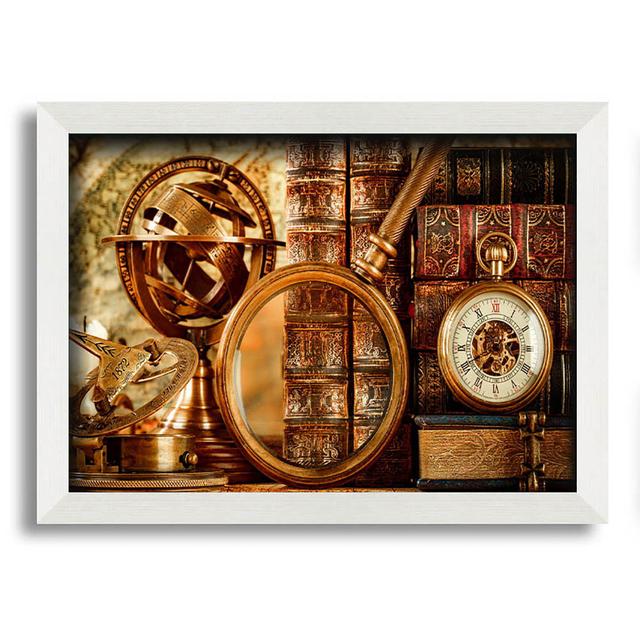 Chrysanthos Magnifying Vintage Objects - Single Picture Frame Art Prints ClassicLiving Size: 21cm H x 29.7cm W x 10cm D on Productcaster.