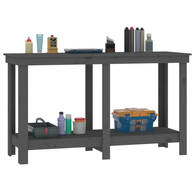 Kyreon 140cm W Wood Top Workbench Latitude Run Finish: Grey, Size: 80cm H x 140cm W x 50cm D on Productcaster.