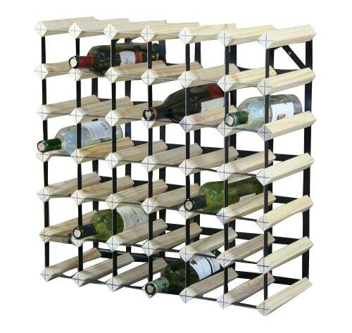 Liddle 42 Bottle Wine Rack Wrought Studio Colour: Natural Pine / Black Steel on Productcaster.