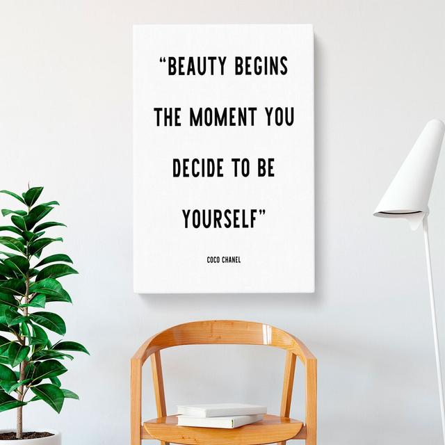 Beauty Begins - Wrapped Canvas Print East Urban Home Size: 60cm H x 40cm W x 3cm D on Productcaster.