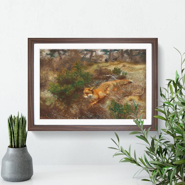 Fox and Hunting Dogs Vol.1 by Bruno Liljefors - Picture Frame Painting East Urban Home Size: 36cm H x 48cm W x 2cm D, Frame Option: Walnut Framed on Productcaster.