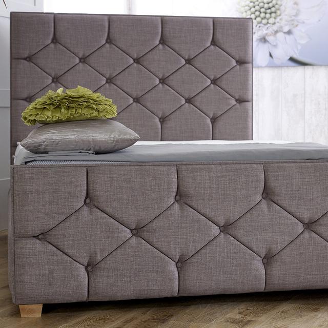 Tallapoosa Upholstered Bed Frame Brayden Studio Colour: Silver Crush, Size: Small Double (4') on Productcaster.