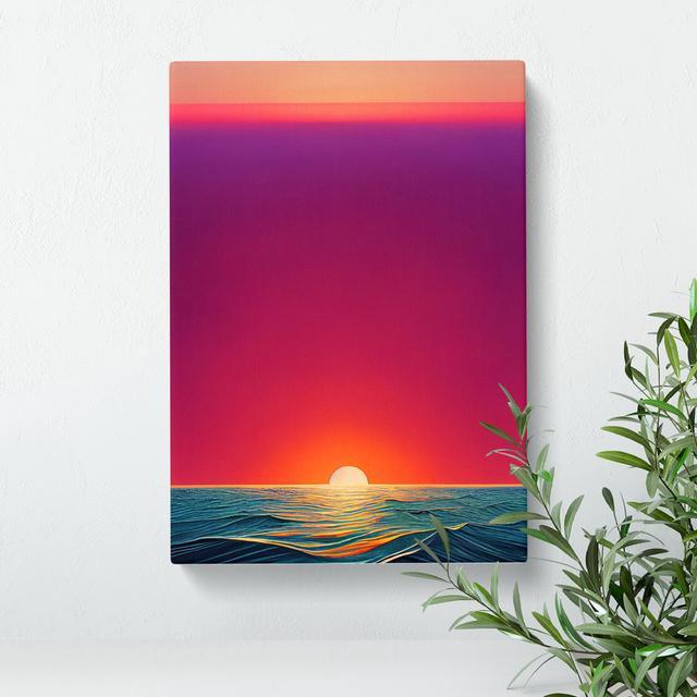 Vivid Sunset View House of Hampton Matte Colour: No Matte, Format: Wrapped Canvas, Size: 50cm H x 35cm W on Productcaster.