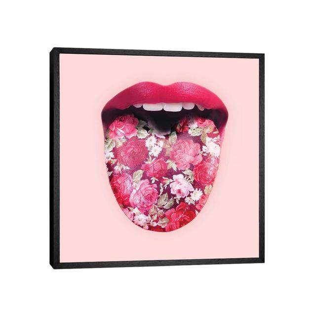 Floral Tongue by Paul Fuentes - Print on Canvas Latitude Run Frame Option: Black Framed, Size: 93.98cm H x 93.98cm W x 3.81cm D on Productcaster.