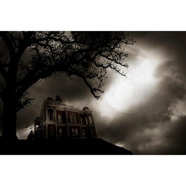 Haunted House On To Of Hill - Wrapped Canvas Art Prints 17 Stories Size: 20cm H x 30cm W on Productcaster.