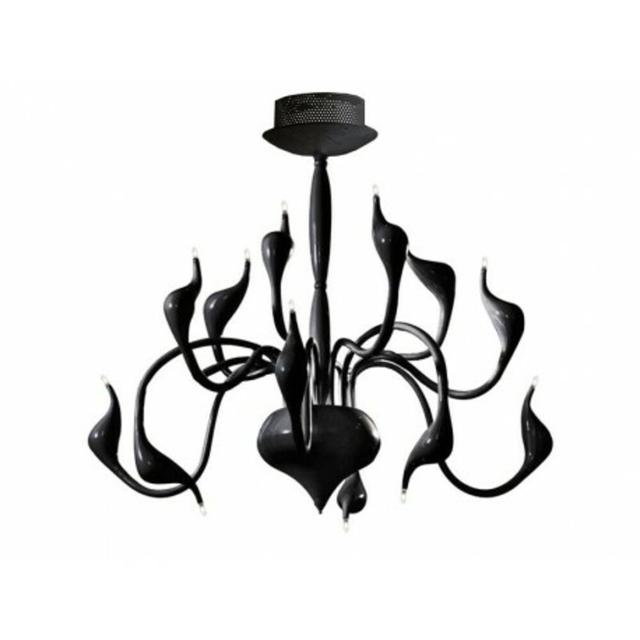 Snake 12-Light Unique Chandelier Azzardo Fixture Finish: Black on Productcaster.