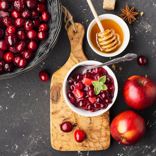 Ider Apple Cranberry Relish - Wrapped Canvas Photograph Latitude Run Size: 51cm H x 51cm W x 3.8cm D on Productcaster.