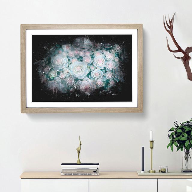 Succulent Plants Abstract - Picture Frame Graphic Art Print East Urban Home Size: 62cm H x 87cm W x 2cm D, Frame Option: Oak Framed on Productcaster.