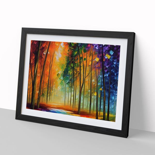 Shimmering Forest Vol.3 Abstract - Picture Frame Painting Alpen Home Size: 25cm H x 34cm W x 2cm D, Frame Colour: Black on Productcaster.