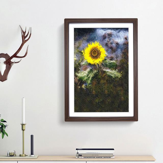 Sunflower - Picture Frame Painting Print East Urban Home Size: 48cm H x 36cm W x 2cm D, Frame Option: Walnut Framed on Productcaster.