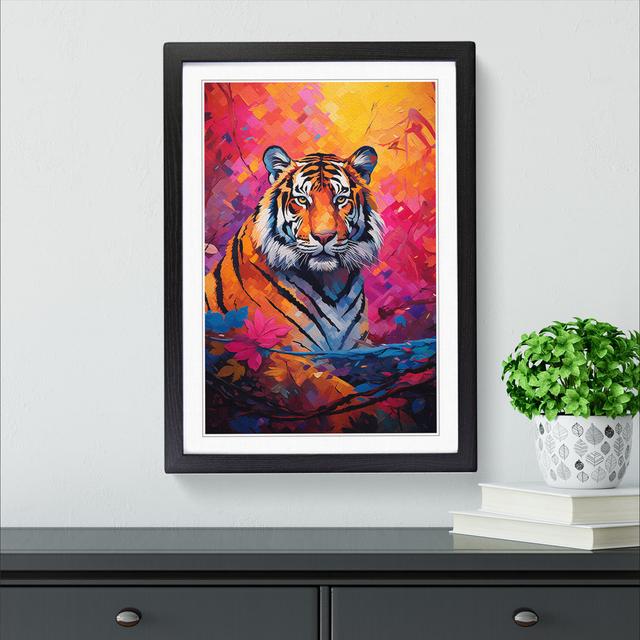 Tiger Colour Field Big Box Art Frame Colour: Black , Size: 46cm H x 34cm W x 2cm D on Productcaster.