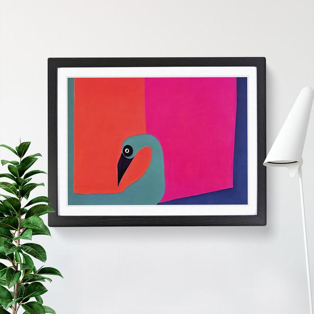 Modern Abstract Flamingo - Single Picture Frame Print 17 Stories Size: 25cm H x 34cm W x 2cm D, Frame Colour: Black Framed on Productcaster.