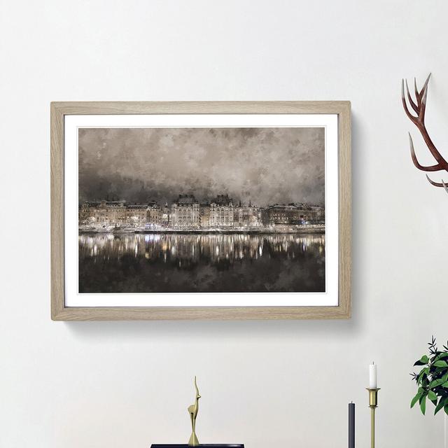 Reflection of Stockholm in Sweden - Picture Frame Painting Print East Urban Home Frame Option: Oak Framed, Size: 33cm H x 45cm W x 2cm D on Productcaster.