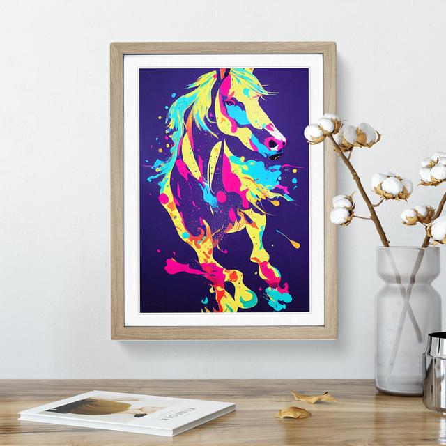 Horse No.1 - Picture Frame Graphic Art Latitude Run Size: 46cm H x 34cm W x 2cm D, Frame Colour: Oak on Productcaster.