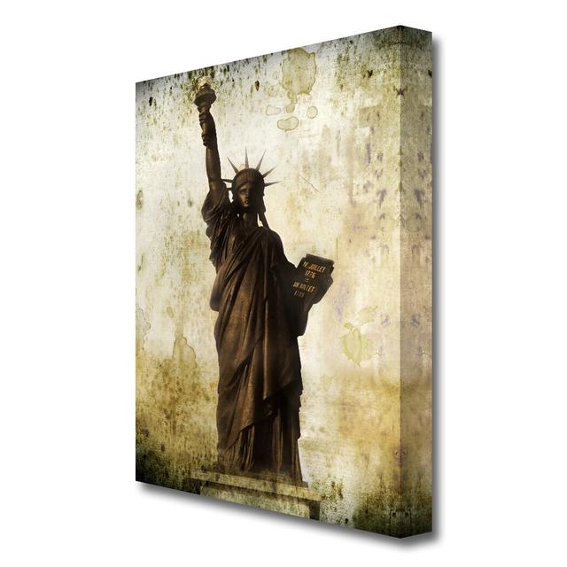 Vintage Statue of Liberty New York - Wrapped Canvas Photograph Print East Urban Home Size: 101.6 cm H x 66 cm W on Productcaster.