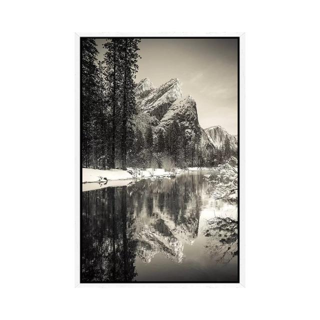 The Three Brothers Above The Merced River In Winter, Yosemite National Park, California, USA I by Russ Bishop - Gallery-Wrapped Canvas Giclée on Canva on Productcaster.