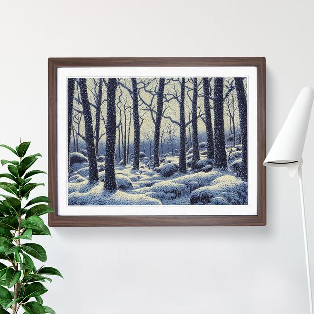 Charismatic Winter Forest - Picture Frame Photograph Alpen Home Size: 34cm H x 46cm W x 2cm D, Frame Colour: Walnut on Productcaster.