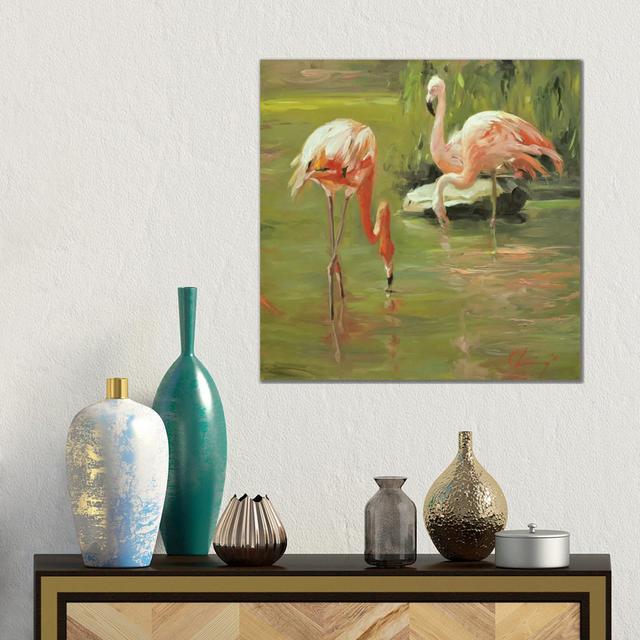 Flamingo II Sansibar Home Format: Leinwandbild, Größe: 45,72 cm H x 45,72 cm B x 3,81 cm T on Productcaster.