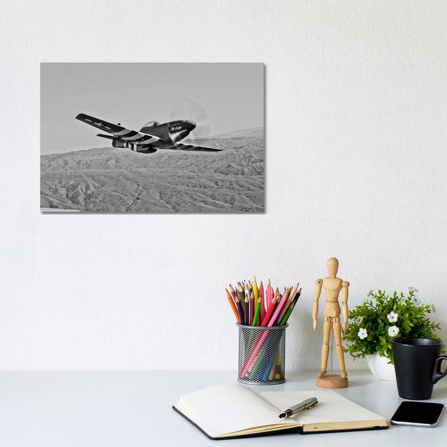 A P-51D Mustang In Flight Over Hollister, California by Scott Germain - Wrapped Canvas Print Latitude Run Size: 20.32cm H x 30.48cm W x 1.91cm D on Productcaster.