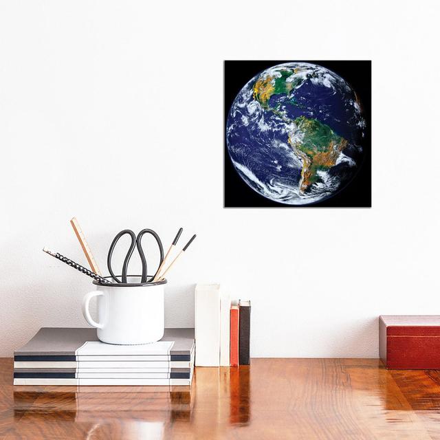 Full Earth Showing North And South America II by Stocktrek Images - Wrapped Canvas Print Latitude Run Size: 30.48cm H x 30.48cm W x 1.905cm D on Productcaster.