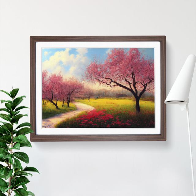 Spring Forest Landscape Vol.5 - Picture Frame Graphic Art Marlow Home Co. Size: 46cm H x 64cm W x 2cm D, Format: Walnut Framed on Productcaster.