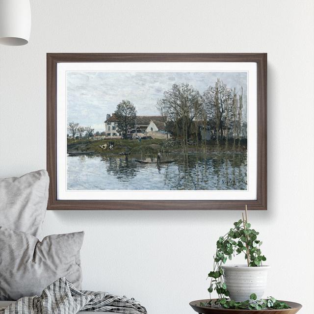 The Seine at Port Marly by Alfred Sisley - Picture Frame Painting East Urban Home Frame Option: Walnut Framed, Size: 48cm H x 65cm W x 2cm D on Productcaster.