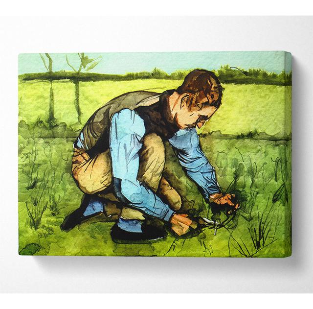 Van Gogh Cutting Grass - Wrapped Canvas Art Prints ClassicLiving Size: 66cm H x 106.6cm W on Productcaster.