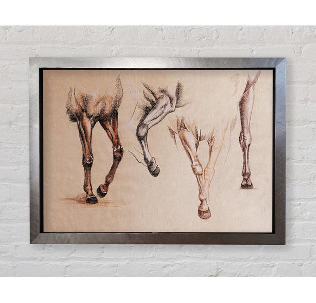 Bottom End Of Horses - Single Picture Frame Print on Canvas Natur Pur Format: Silver Framed Paper, Size: 100cm H x 141.4cm W x 3.4cm D on Productcaster.