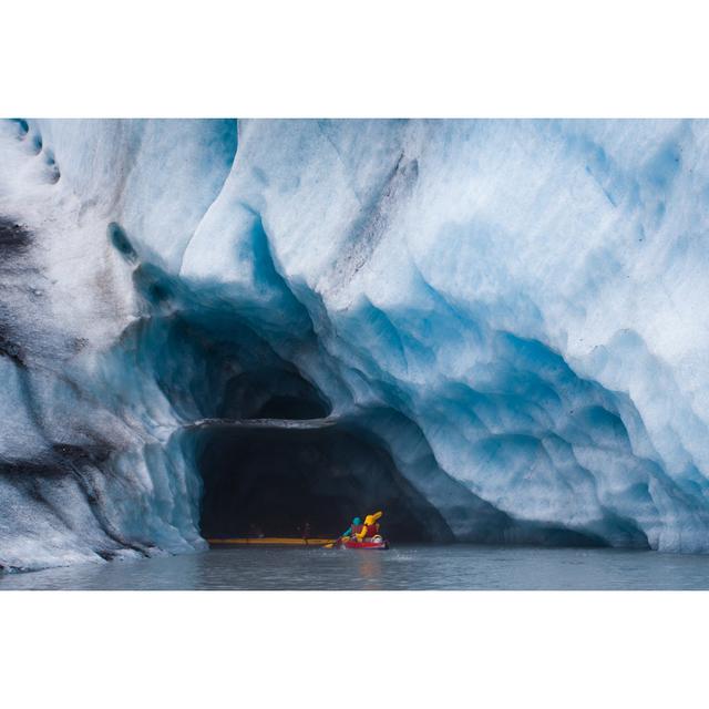 Kayaking Into Blue Ice Cave - Wrapped Canvas Photograph Ebern Designs Size: 51cm H x 76cm W on Productcaster.