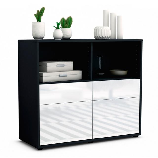 Quint Sideboard Latitude Run Body and front colour: Anthracite/High-gloss white on Productcaster.