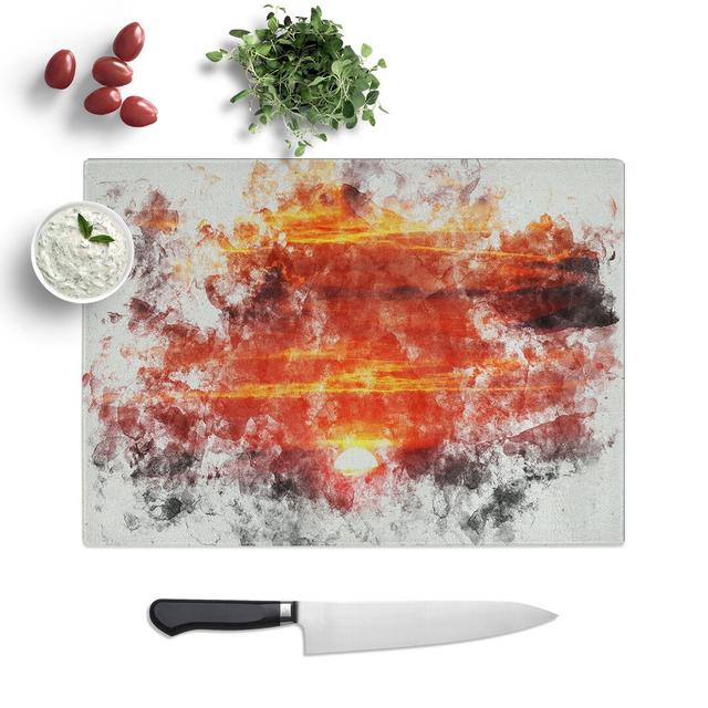 Sunset Watercolour Chopping Board East Urban Home Size: 0.4cm H x 20cm W x 28.5cm L on Productcaster.