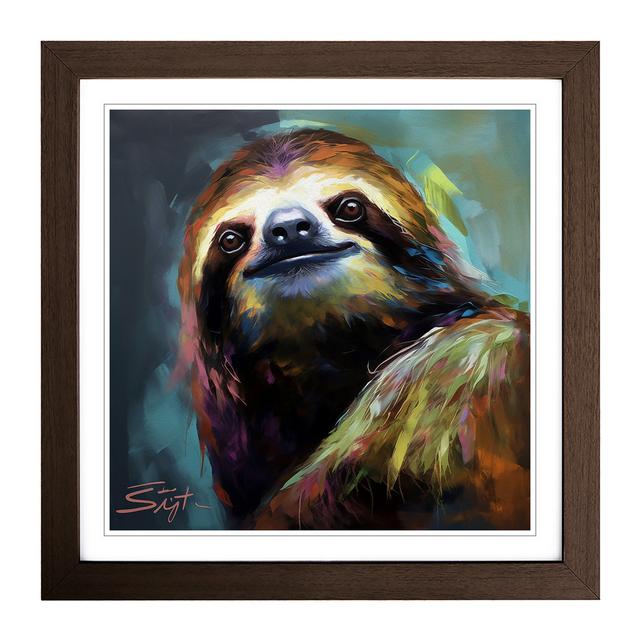 Sloth Gestural - Single Picture Frame Print on Wood Alpen Home Frame Colour: Walnut on Productcaster.