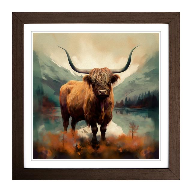 Highland Cow Surrealism No.1 - Print Natur Pur Frame Colour: Walnut on Productcaster.