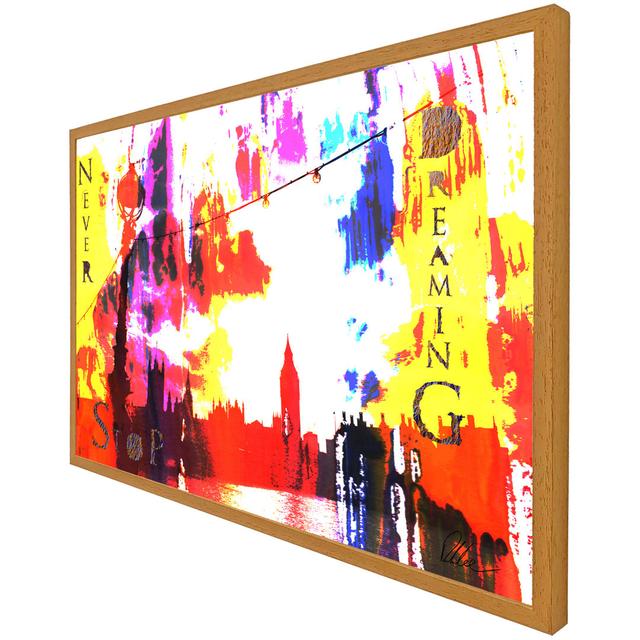 Never Stop Dreaming - Single Picture Frame Art Prints ClassicLiving Size: 25cm H x 31cm W x 4cm D, Frame Option: Oak on Productcaster.