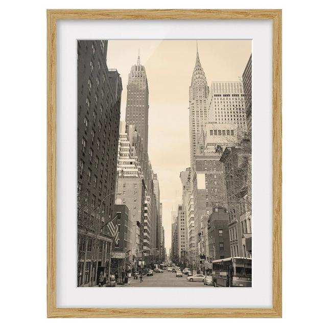 USA Postcard Framed Print East Urban Home Frame Options: Natural oak, Size: 100 cm H x 70 cm W on Productcaster.