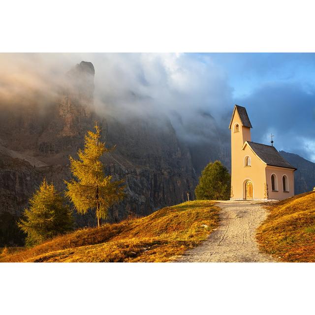 Small Chapel With Mountains by Gornostaj - Wrapped Canvas Print Alpen Home Size: 51cm H x 76cm W on Productcaster.