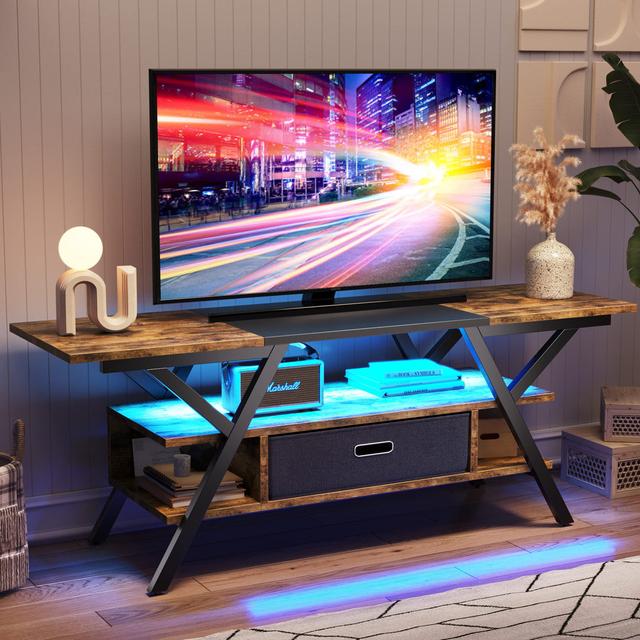 Balduino TV Stand for TVs up to 65" Ivy Bronx Colour: Rustic Brown on Productcaster.