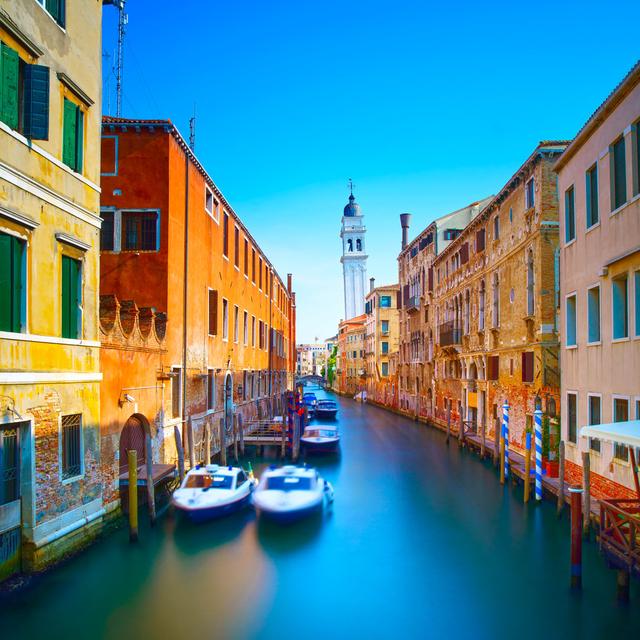 San Giorgio Dei Greci Water Canal by Stevanzz - Wrapped Canvas Photograph Latitude Run Size: 30cm H x 30cm W on Productcaster.