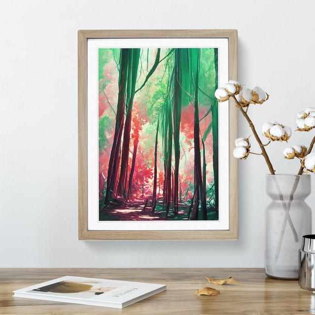 Artful Forest No.1 Abstract - Single Picture Frame Painting Alpen Home Size: 46cm H x 34cm W x 2cm D, Frame Colour: Oak Framed on Productcaster.