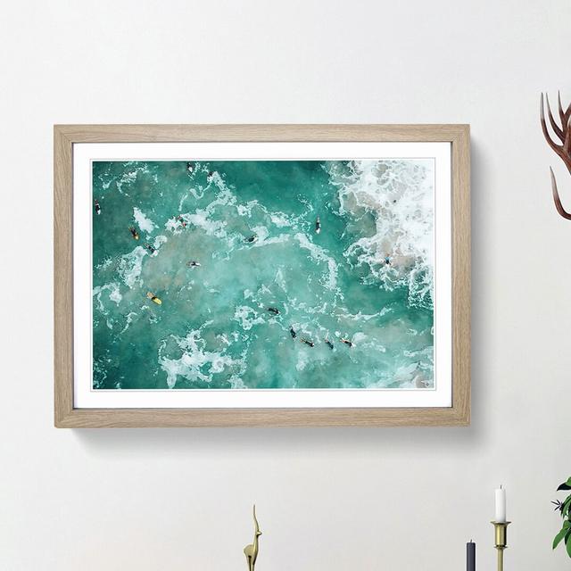 Bodyboarding in the Gold Coast Australia - Picture Frame Graphic Art Print East Urban Home Frame Option: Oak Framed, Size: 62cm H x 87cm W x 2cm D on Productcaster.