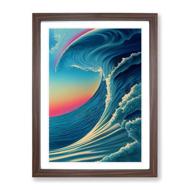 Sunset Ocean Wave No.6 House of Hampton Format: Black Framed Paper, Matte Colour: White, Size: 34cm H x 25cm W on Productcaster.