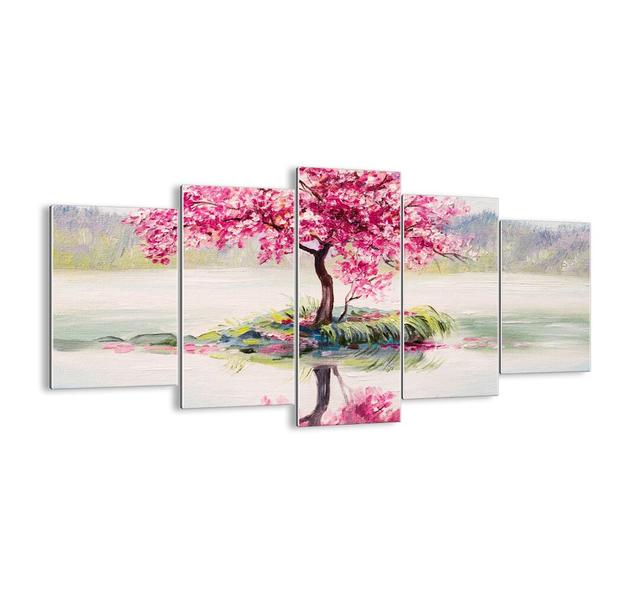 Spring Festival - 5 Piece Unframed Graphic Art Print Set on Glass ClassicLiving Size: 85cm H x 160cm W x 1.8cm D on Productcaster.