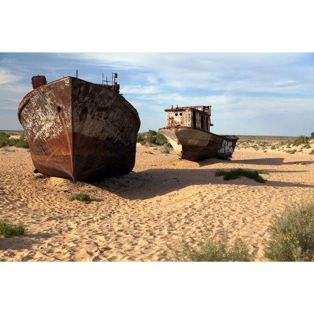 Boats in Desert by Danielprudek - Wrapped Canvas Photograph Breakwater Bay Size: 30cm H x 46cm W on Productcaster.