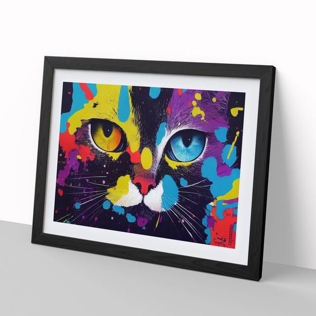 Cat Splash Vol.1 Abstract - Picture Frame Painting Marlow Home Co. Size: 46cm H x 64cm W x 2cm D, Frame Colour: Black on Productcaster.