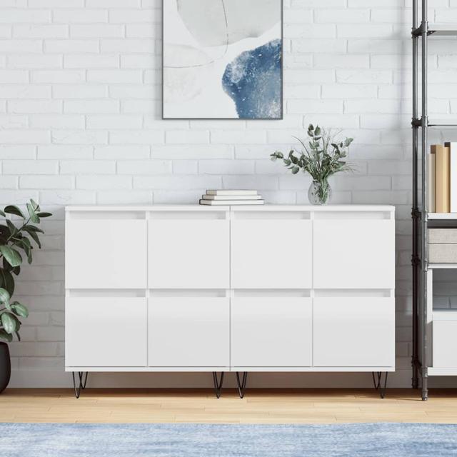 Canyonville 120cm Sideboard (Set of 2) George Oliver Colour: High Gloss White on Productcaster.