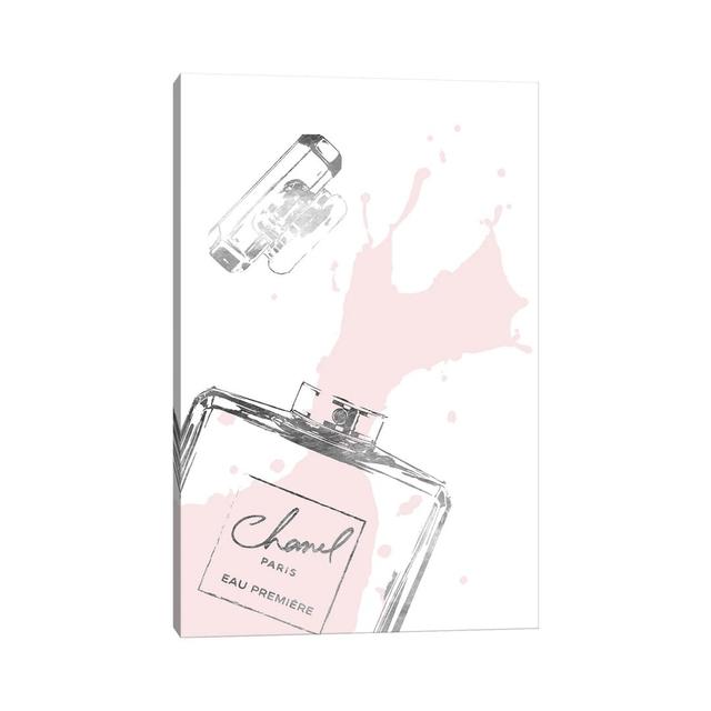 Splashing Perfume In Silver And Blush by Amanda Greenwood - Wrapped Canvas Print Mercer41 Size: 31cm H x 20.5cm W x 1.9cm D on Productcaster.