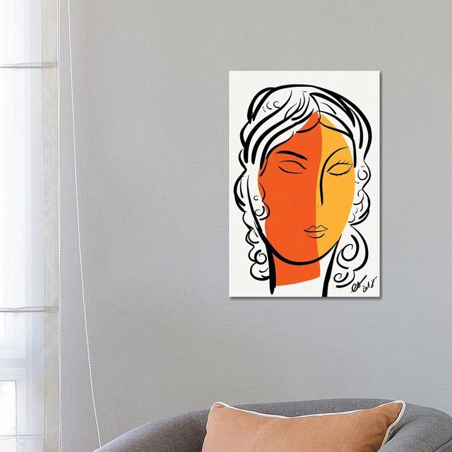 The Orange Yellow Portrait Of A Woman by Emmanuel Signorino - Wrapped Canvas Print ClassicLiving Size: 66.04cm H x 45.72cm W x 3.81cm D on Productcaster.