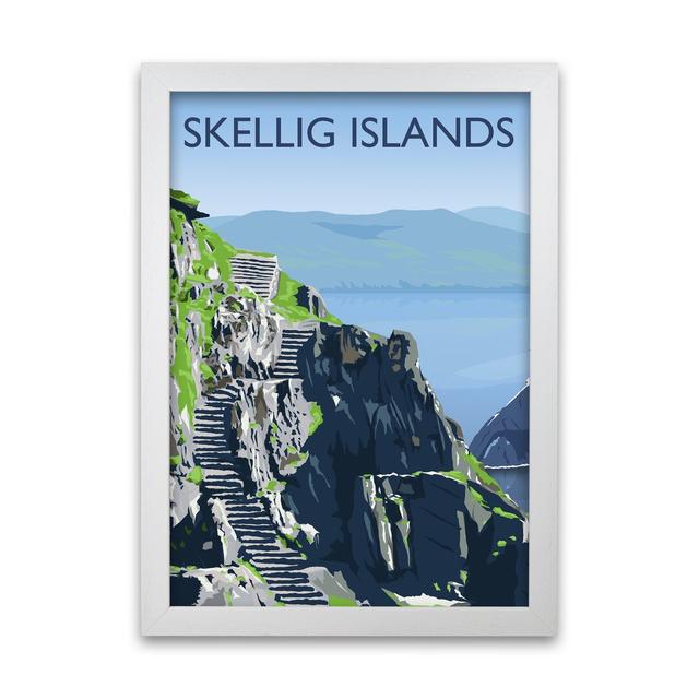 Skellig Islands by Richard O'Neill - Graphic Art Print on Paper 17 Stories Size: 84.1cm H x 59.4cm W x 3cm D, Format: White Framed on Productcaster.