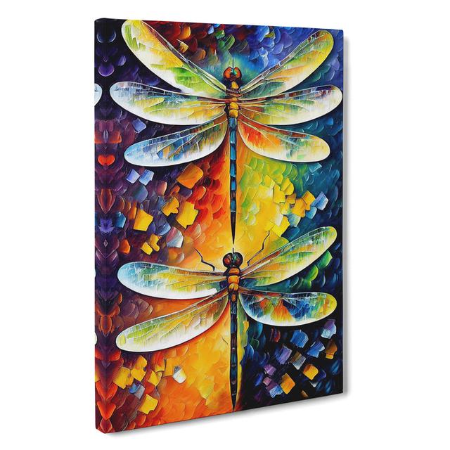 XC1022-4792X Two Dragonflies - Wrapped Canvas Graphic Art Brambly Cottage Size: 60cm H x 40cm W x 3cm D on Productcaster.