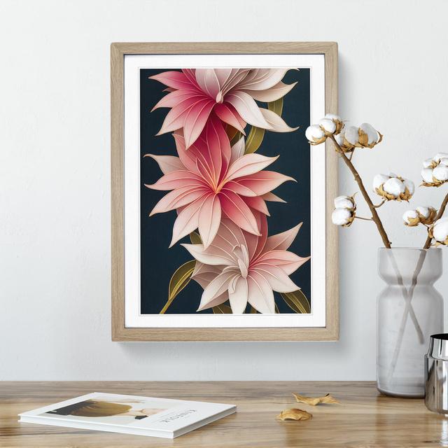 The Stimulating Flowers - Picture Frame Graphic Art Marlow Home Co. Size: 34cm H x 25cm W x 2cm D, Frame Colour: Oak on Productcaster.